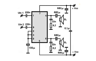 TDA1521,A,B II electronics circuit